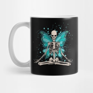 Grunge Fairycore winged skeleton graphic Mug